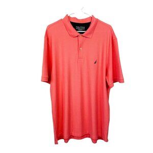 Nautica Mens Light coral XXL Performance Deck Classic Fit Short Sleeve Polo